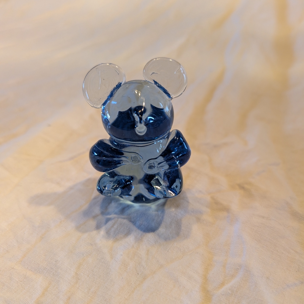 Handblown Blue Glass Bear/Koala Figurine - Decorative Home Accent